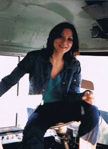 Kathryn on the bus Kathryn on the bus